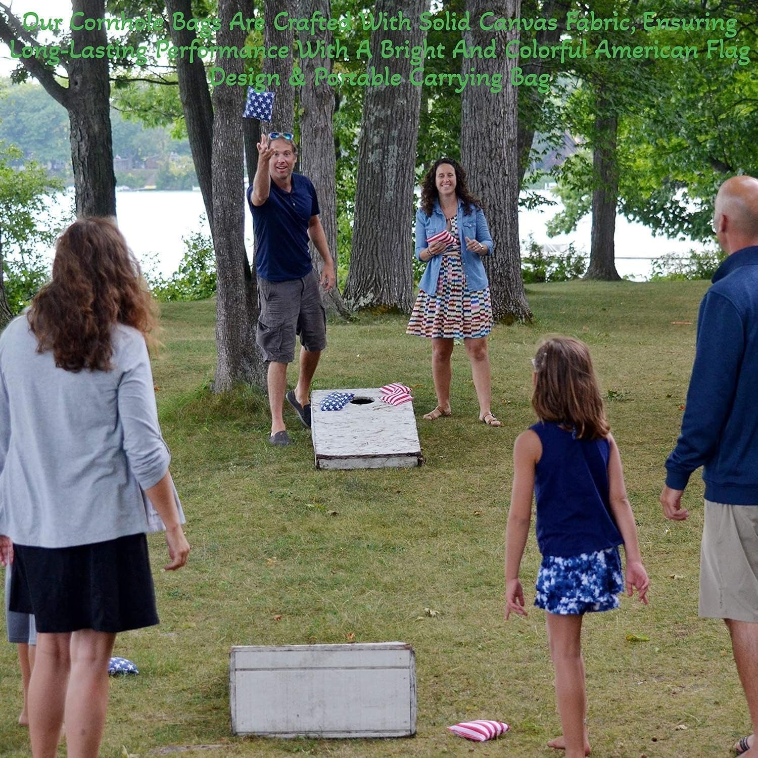 Cornhole Bags Sets Regulation: American Flag Corn Hole Bean Beanbags Game