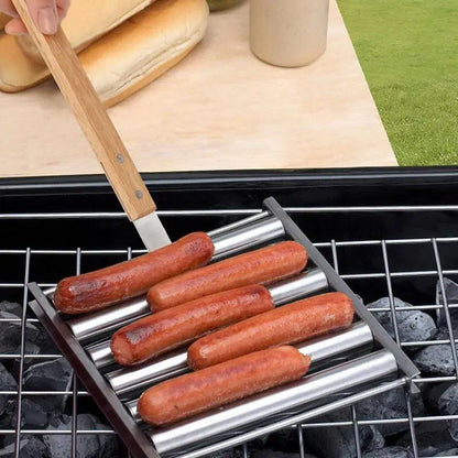 Barbecue Sausage Grilling Rack Roller BBQ Picnic Camping BBQ Hot Dog Grill Pan Home Kitchen Barbecue Grilling Accessories