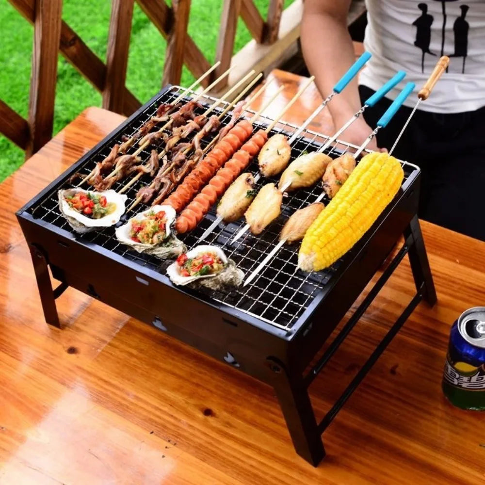 Portable Grill BBQ Charcoal Grill Super Mini Grill Stainless Steel Tool Kit Outdoor Cooking Camping Picnic Beach Camping